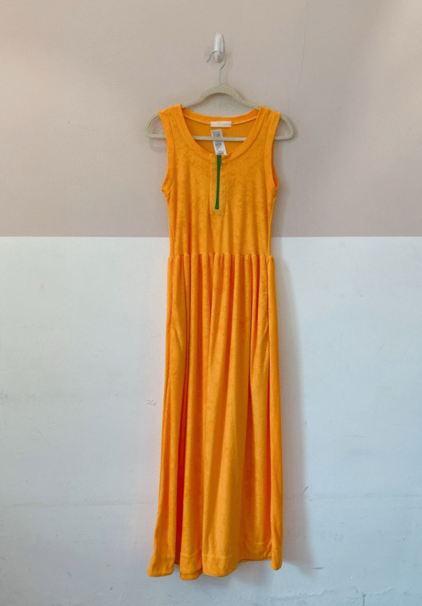 Vestido atoalhado longo coral Pitta M
