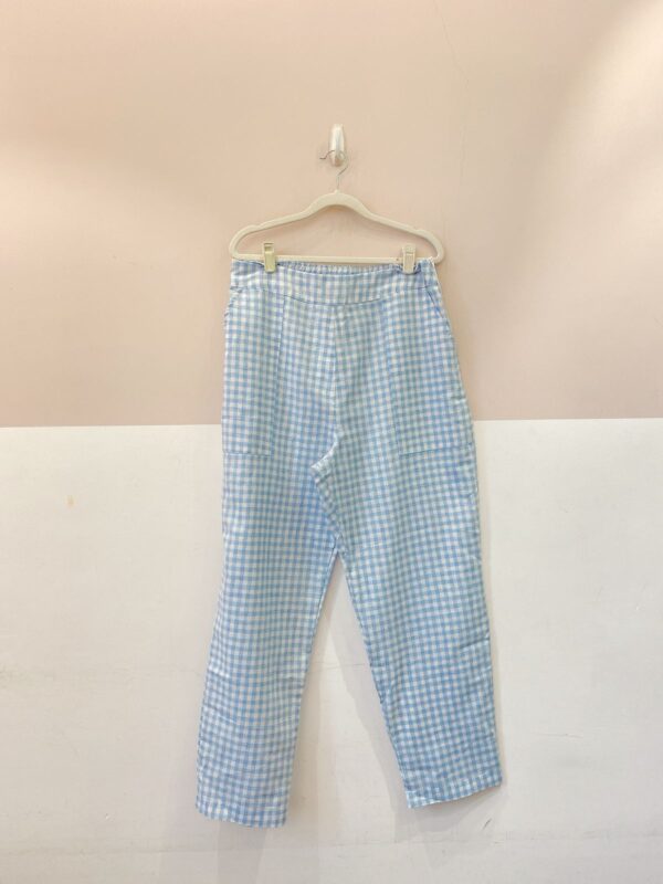 Calça vichy azul Villa Fashion G