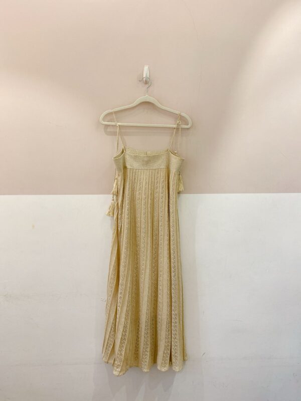 Vestido midi dourado tricot Maria Filó G