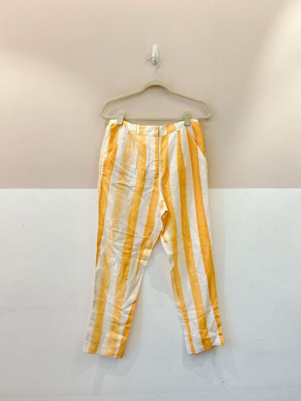 Calça linho listrada amarelo BDLN 38