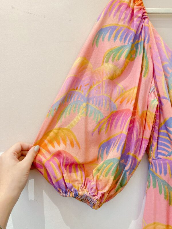 Vestido longo estampado rosa Farm M - Imagem 7