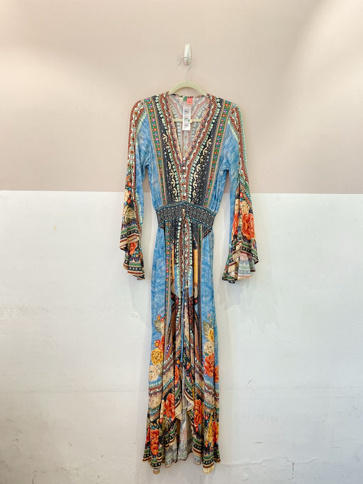 Vestido midi estampado botões Farm P - Imagem 2