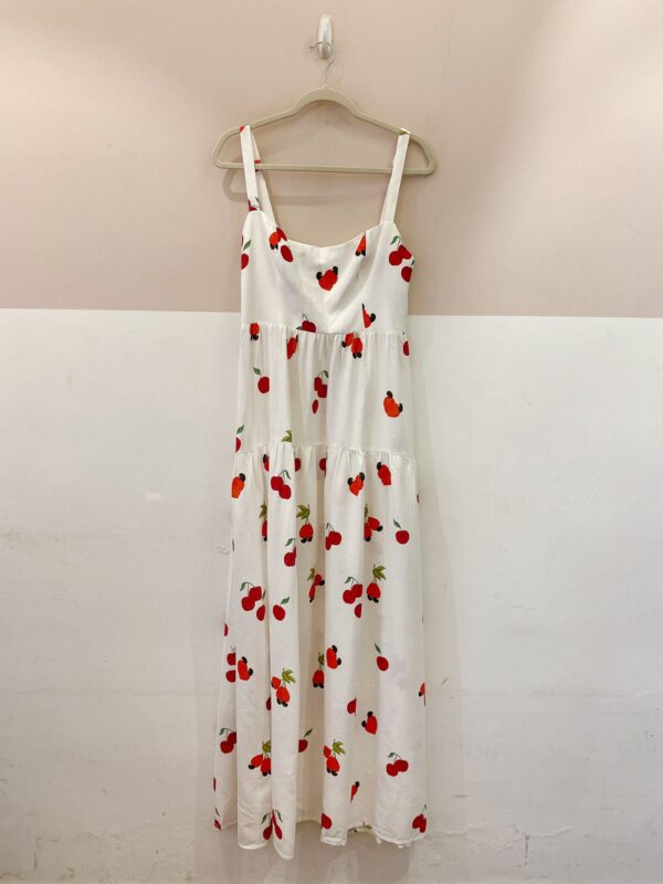 Vestido branco cajus e cerejas Farm G