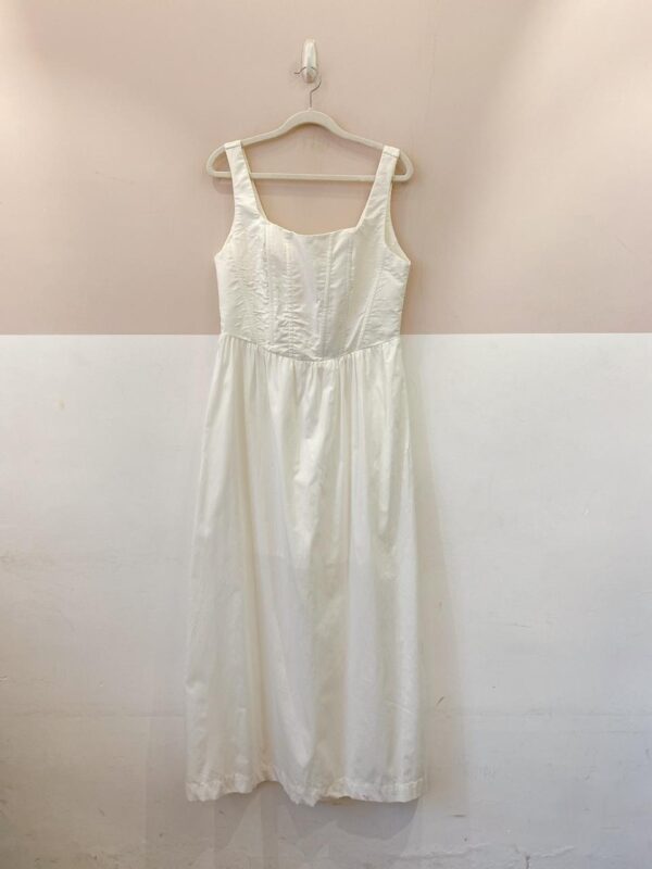 Vestido midi branco corset Dress To G