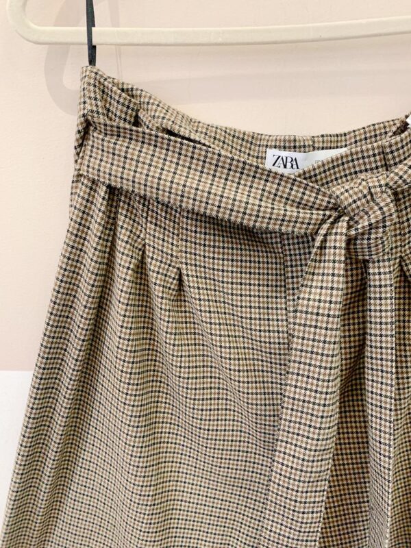 Calça xadrez marrom c/ faixa Zara G - Imagem 3