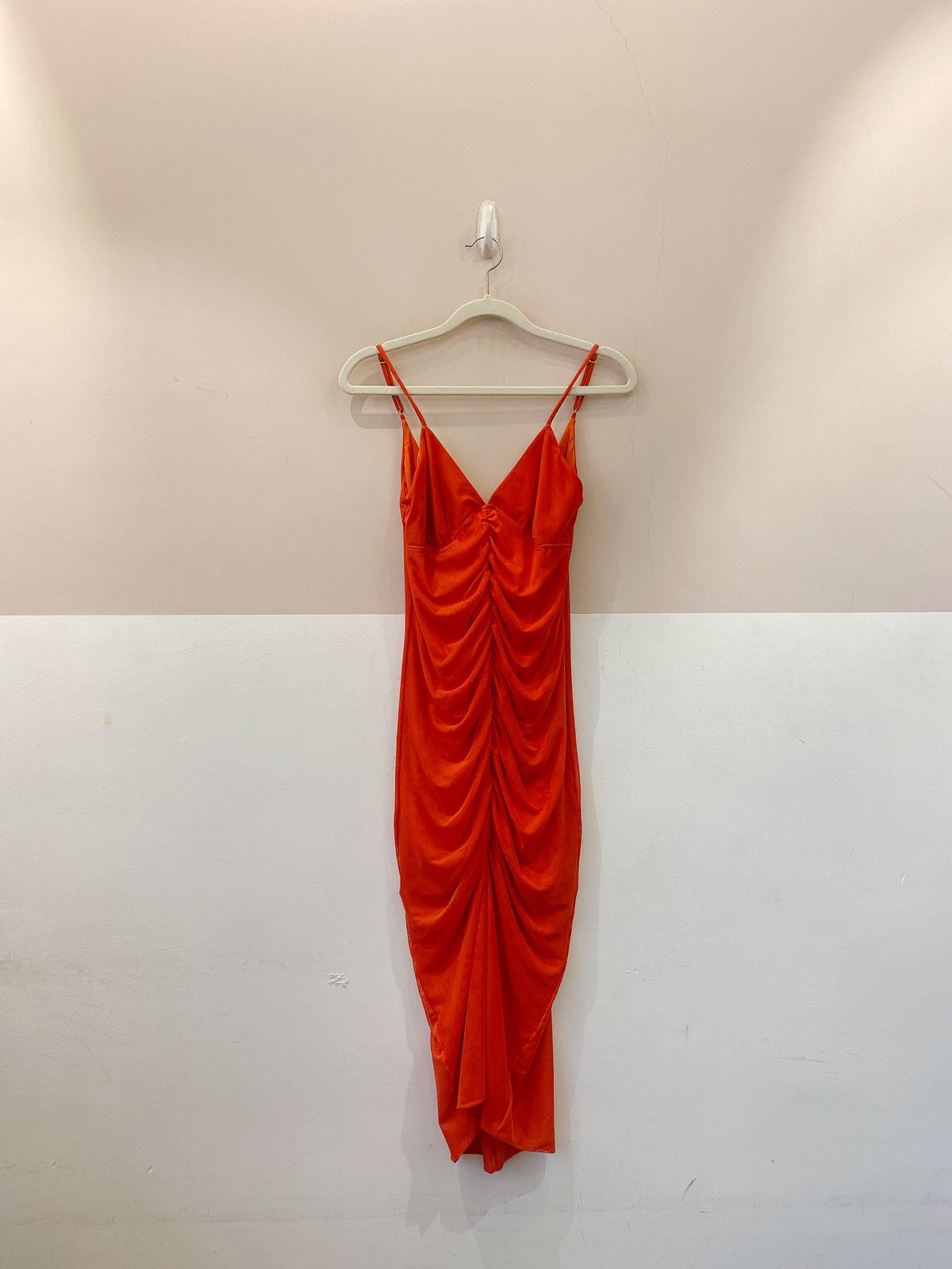 Vestido midi tule laranja franzido Vix P - Imagem 2
