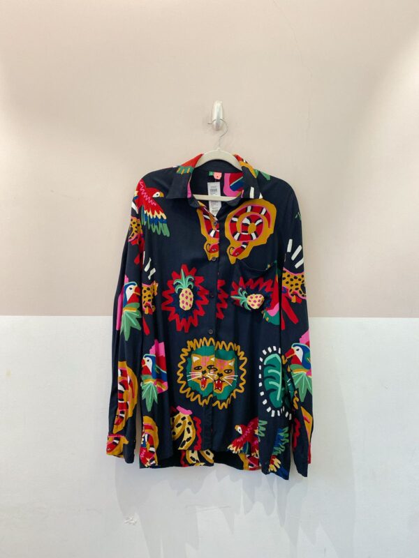 Camisa preta estampada Farm M