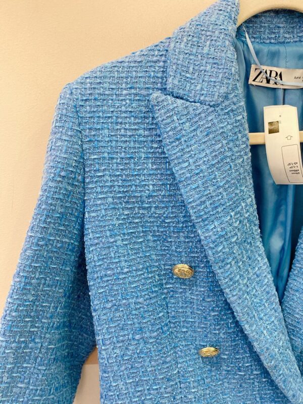 Blazer tweed azul Zara P - Imagem 5