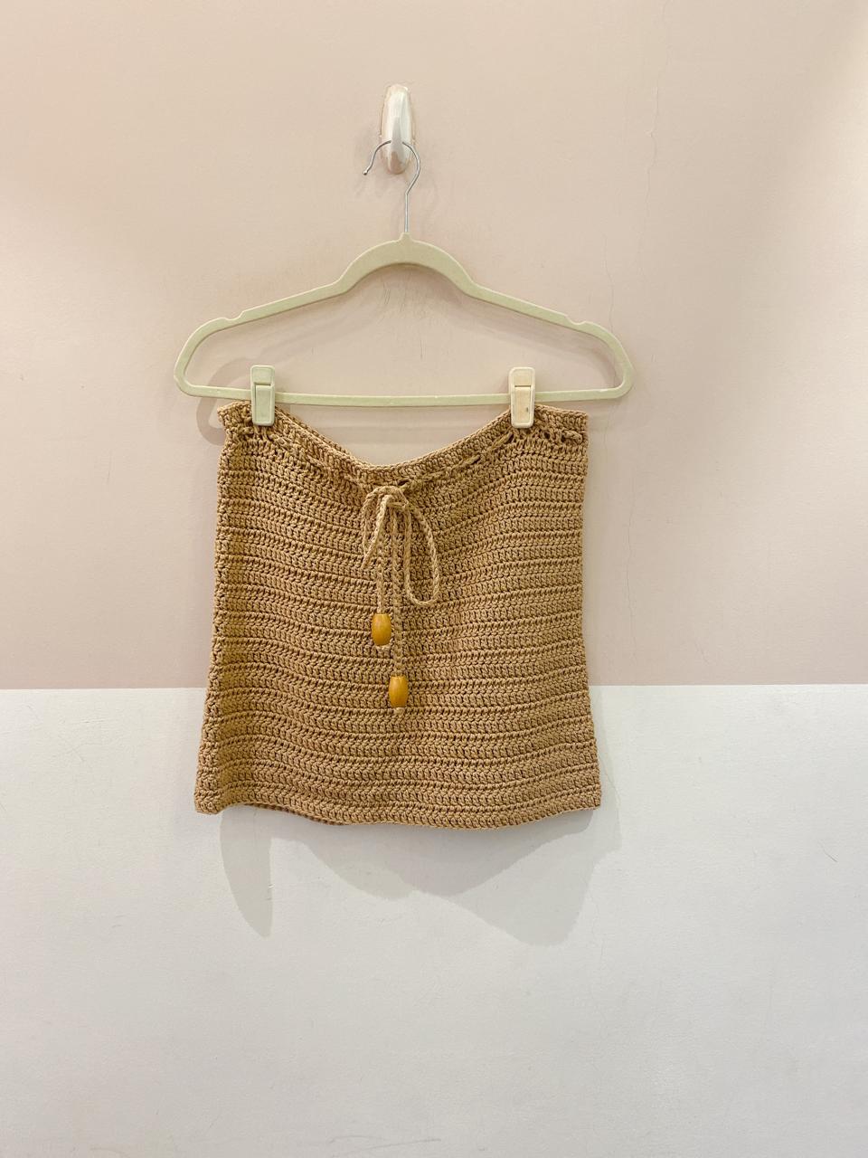 Minissaia crochet bege Salga M - Imagem 2