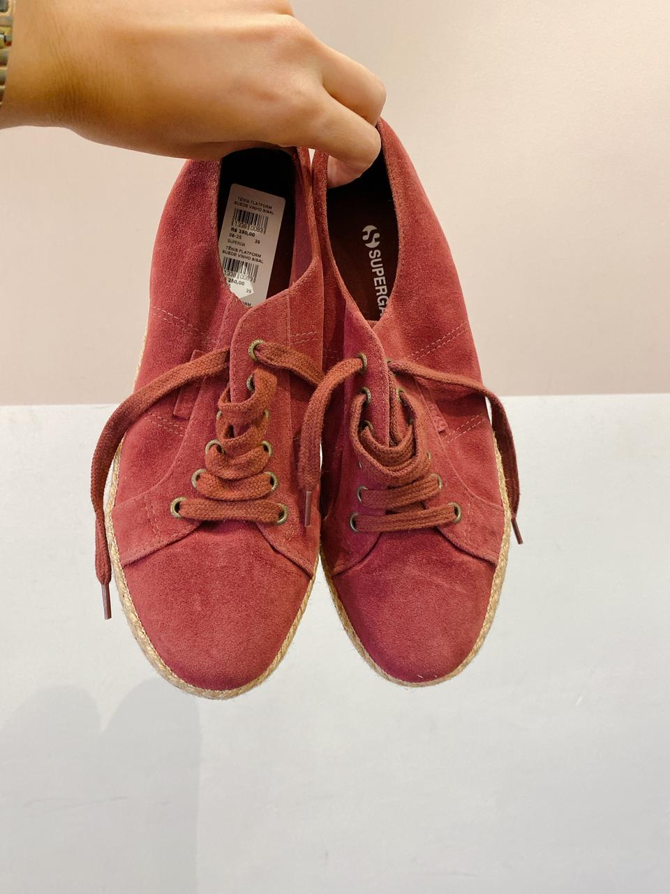 Tênis flatform suede vinho sisal Superga 39 - Imagem 2