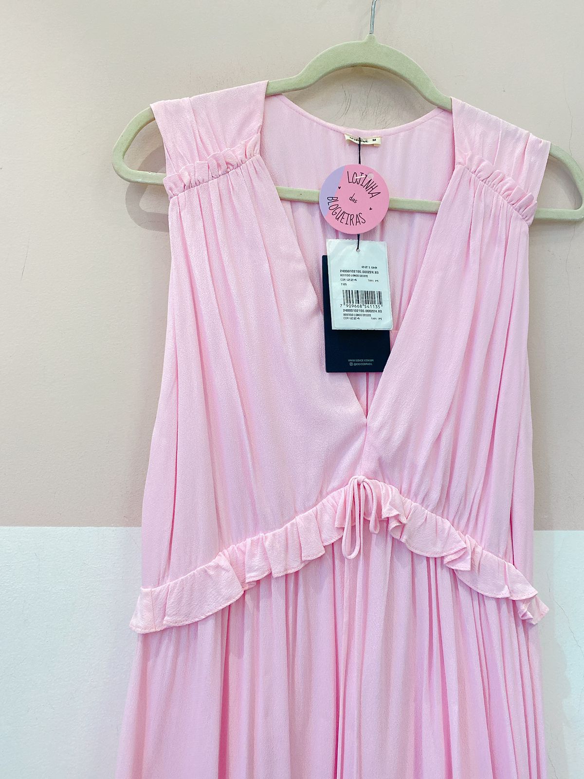 Vestido longo rosa Iodice M - Imagem 4