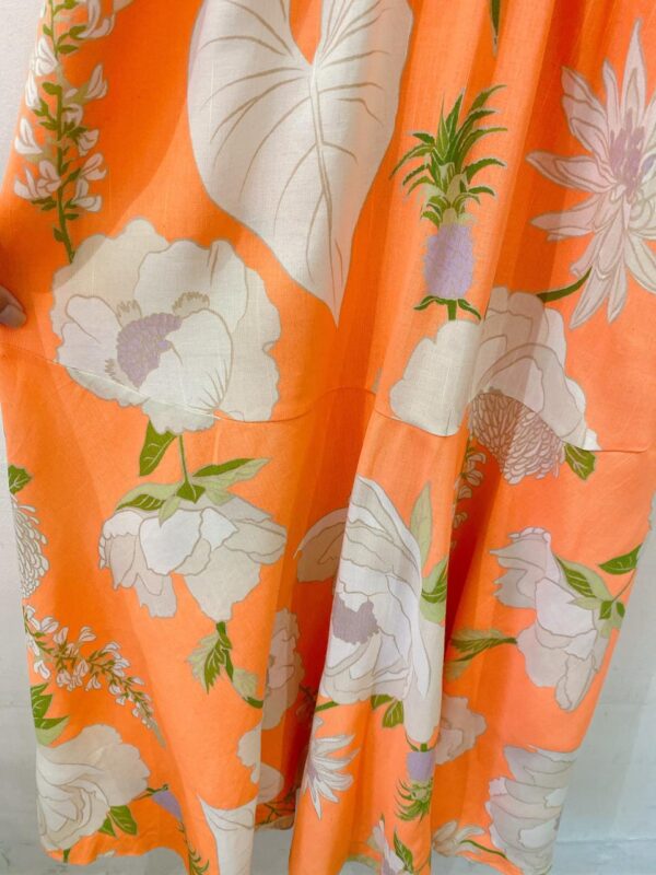 Vestido midi laranja floral Farm M - Imagem 6