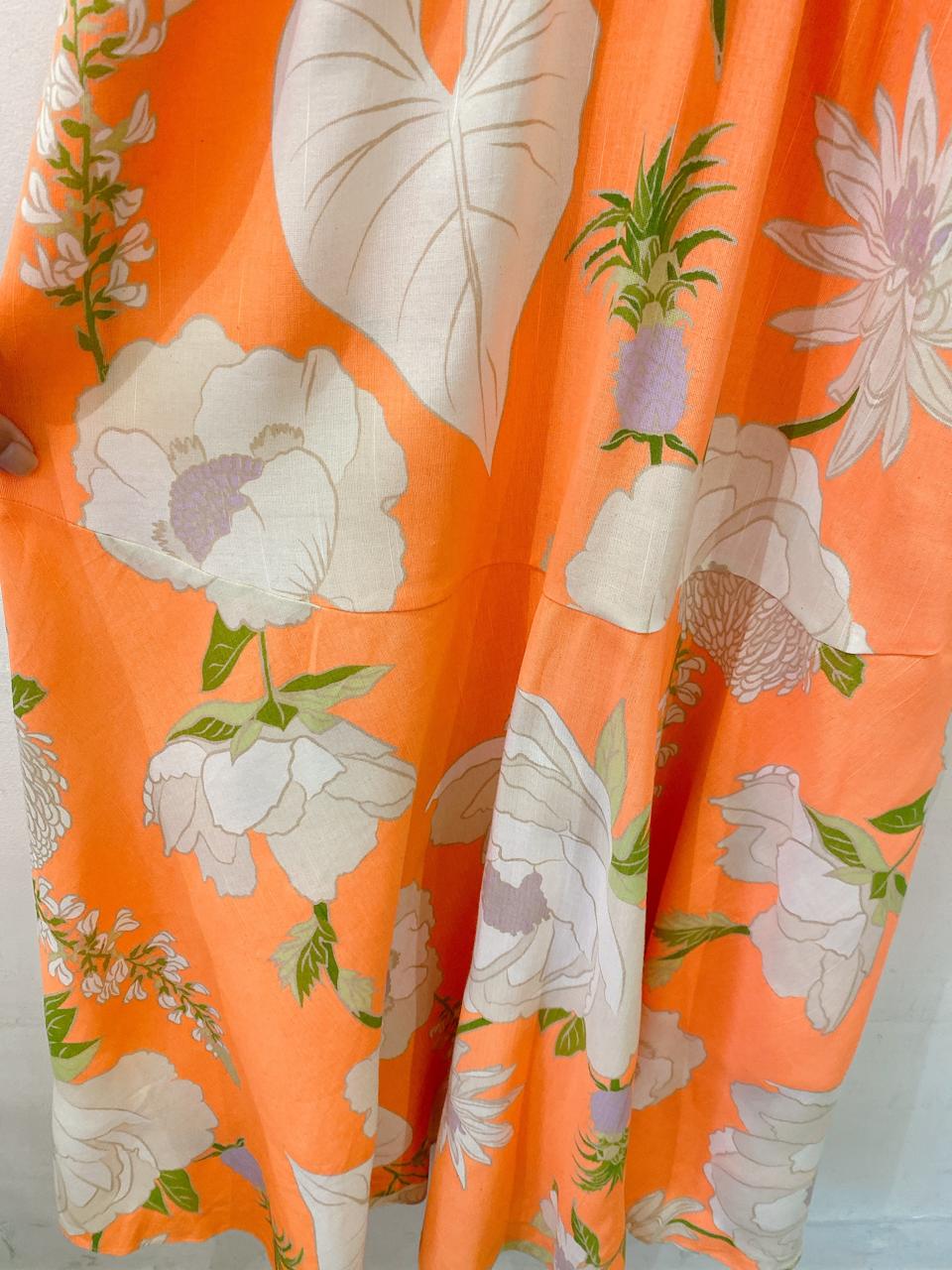 Vestido midi laranja floral Farm M - Imagem 7
