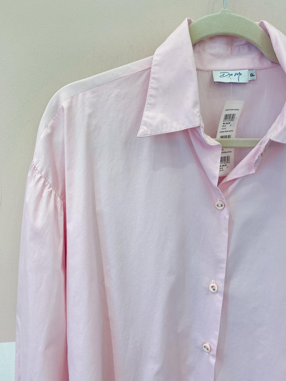 Camisa rosa social Dye Me P - Imagem 4