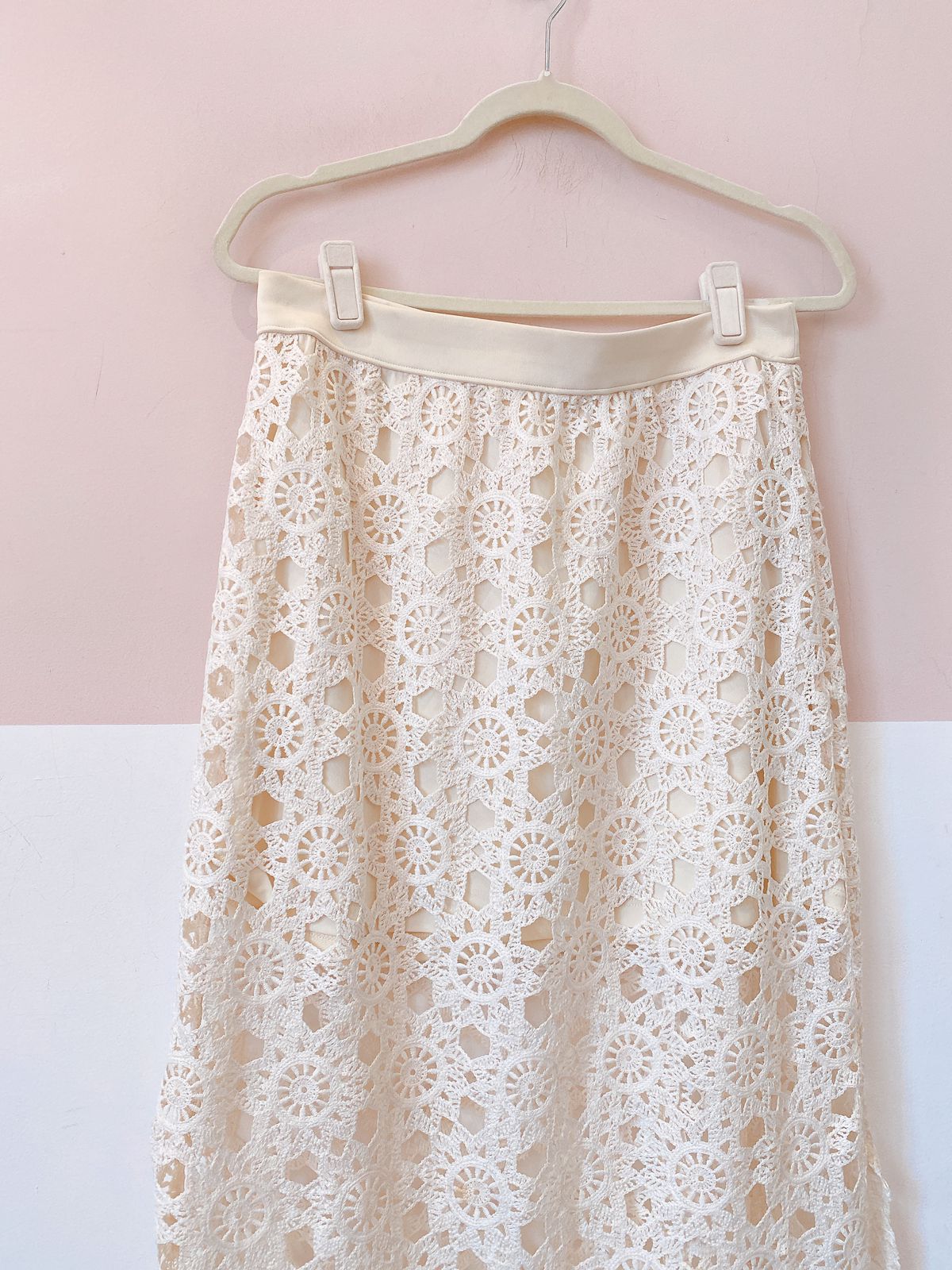 Saia midi crochet off white C&A + PatBo M - Imagem 4