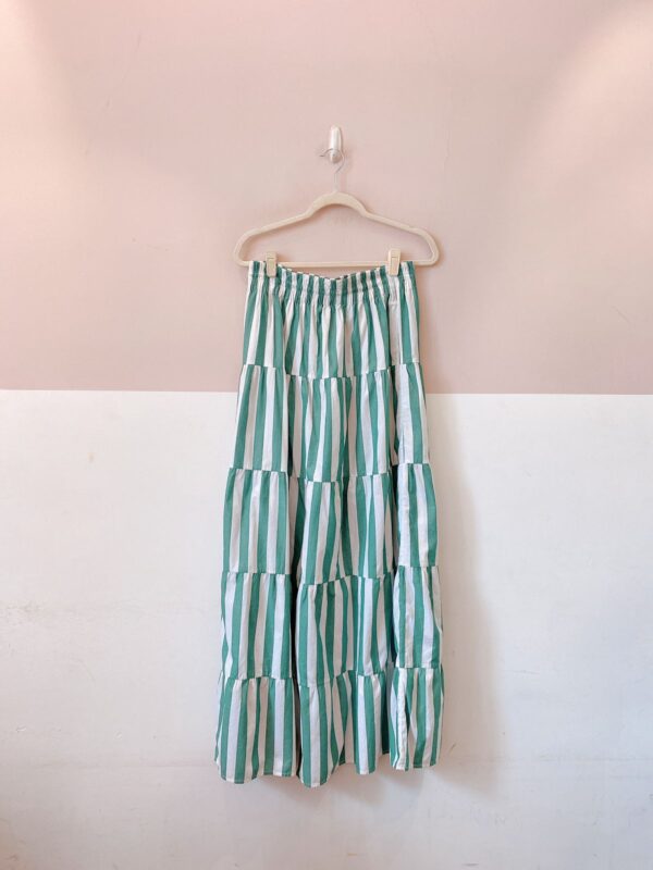 Saia longa listrada verde M