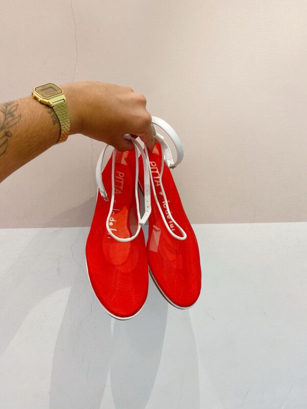 Sapatilha tule vermelha c/ branco Pitta + Lo de Lui 35
