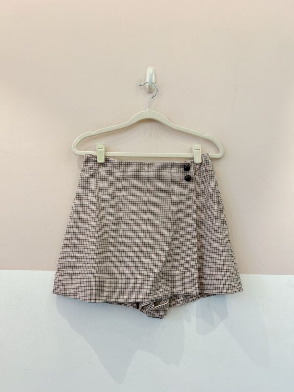 Short saia xadrez bege Dress To M
