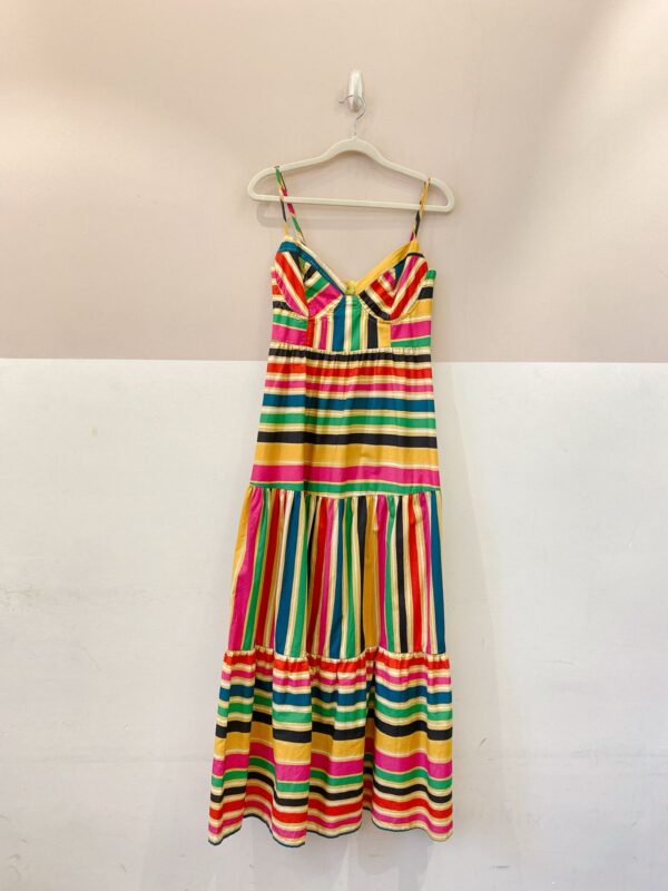 Vestido midi listrado colorido Farm G