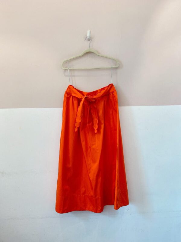 Saia midi laranja com faixa Maria Filó Suíte M/G