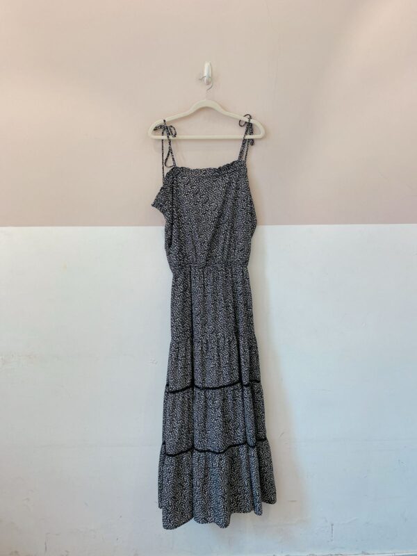 Vestido longo p&b recortes Toujours M