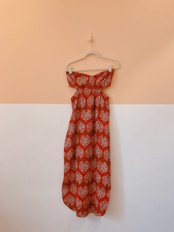 Vestido vermelho estampado Maria Filó G